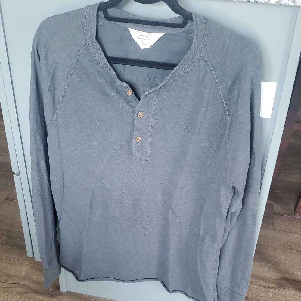 Rag & Bone Gray Henley Shirt - XL